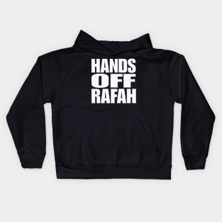 Hands Off Rafah - White - Front Kids Hoodie